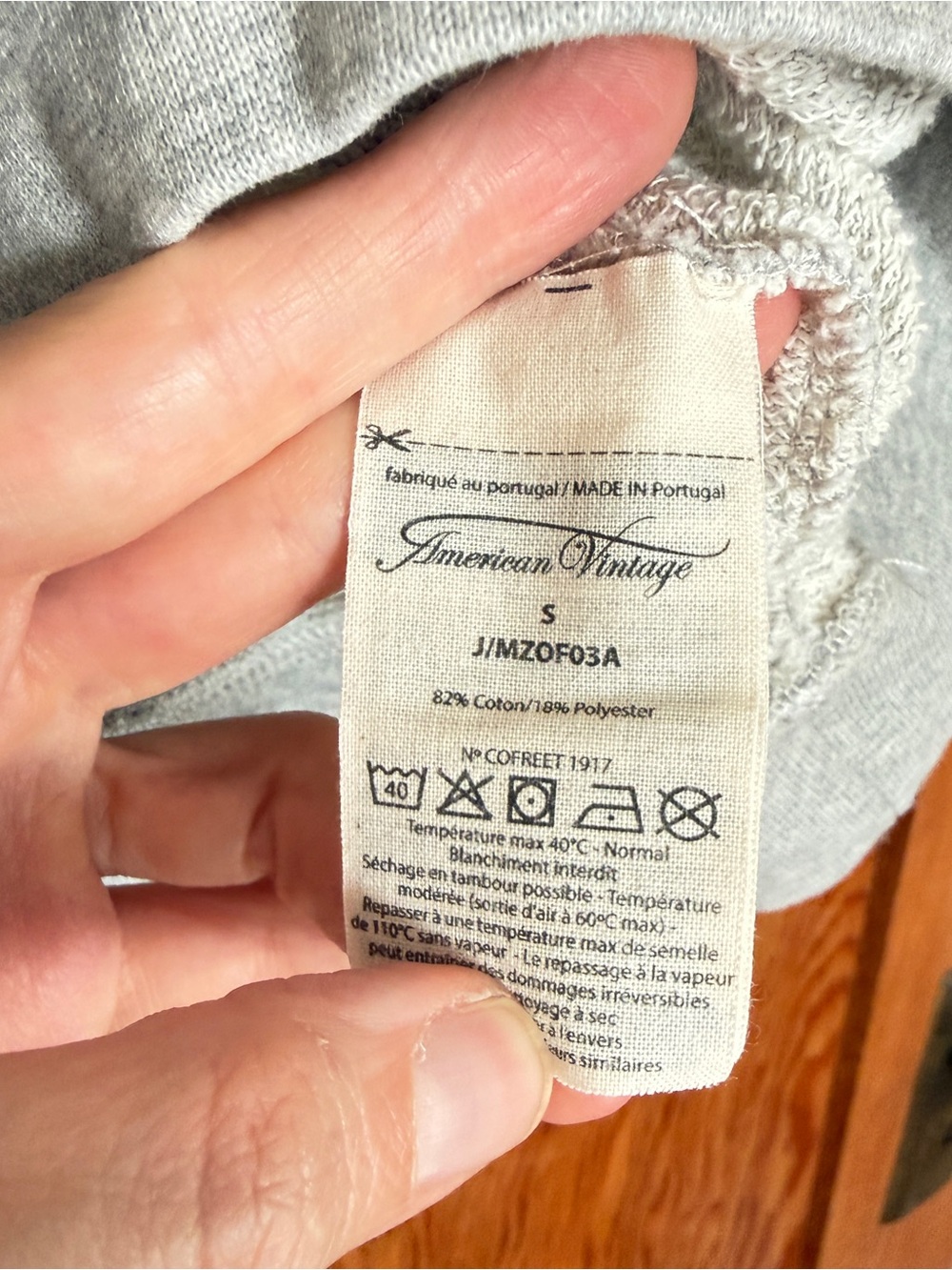 American Vintage brand men’s sweatshirt Zofbay heather grey - Picture 7 of 7
